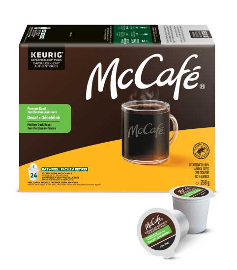 McCafé Torréfaction supérieure mi-foncée décaféiné Capsules K-Cup®