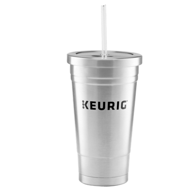 KEURIG INSULATED ICED BEVERAGE TUMBLER BREW RIGHT INTO EUC