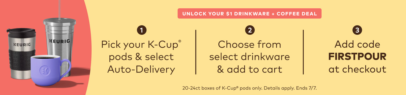 unlock your $1 drinkware and coffee deal