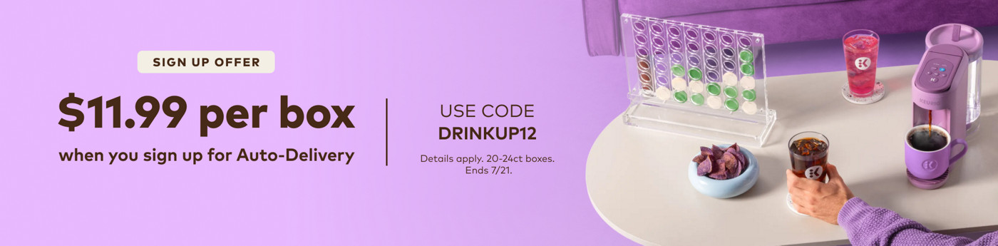 Get select drinkware for $1 when you sign up for Auto-Delivery - use code DRINKUP12