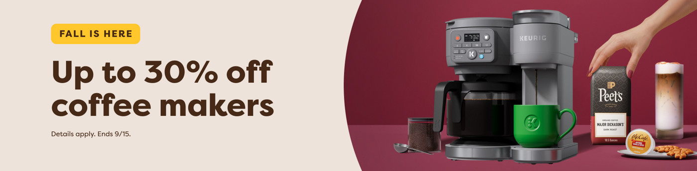 up to 30% off keurig coffee makers