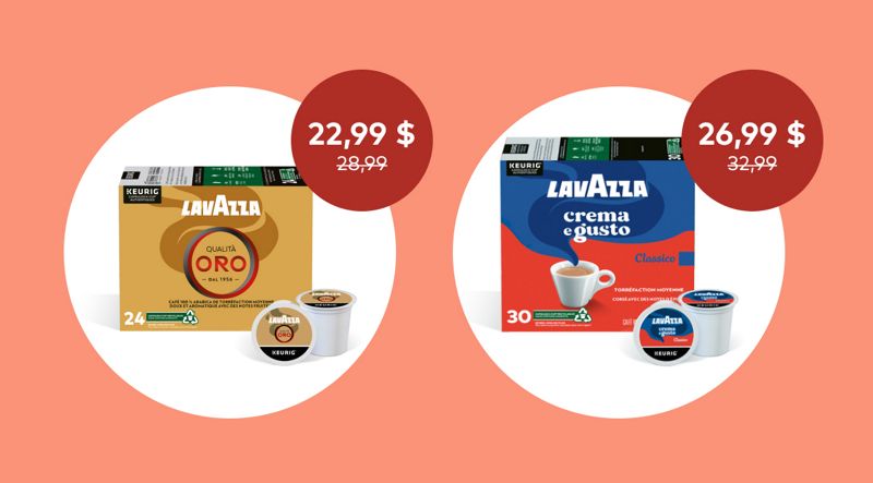 Découvrez l'excellence Lavazza® - Obtenez 6 $ de rabais sur toutes les boîtes de capsules K-Cup® Lavazza® pour un temps limité