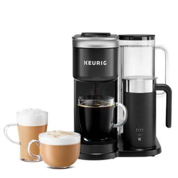 Coffee Maker with Milk Frother, 2 in 1 Single Serve Coffee Machine Brewer  for K-Cup Pod and Ground Coffee, Cappuccino Latte coffee maker Portable