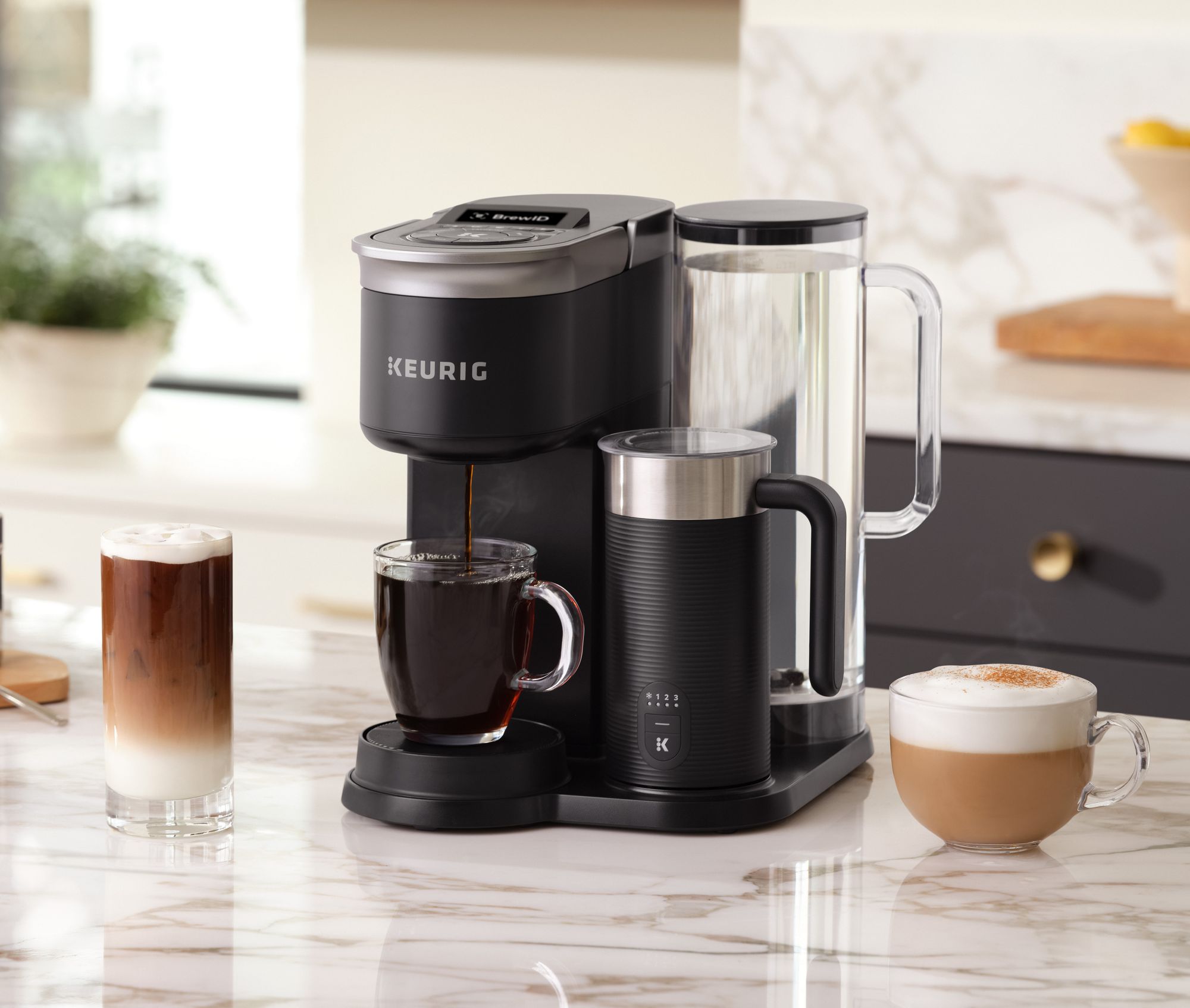 New! Keurig K-Cafe Barista Bar Single Serve Coffee Maker and Frother Dunkin  Smores 