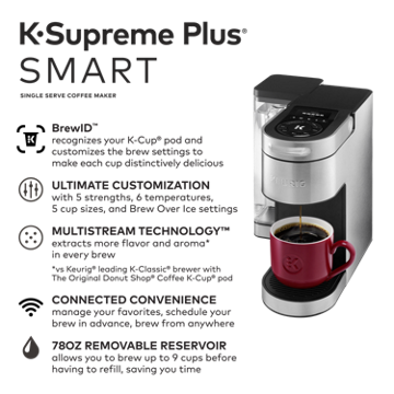 K Supreme Plus SMART Single Serve Coffee Maker Keurig