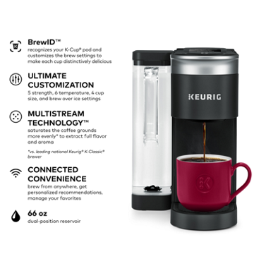 K Supreme SMART Single Serve Coffee Maker Gray