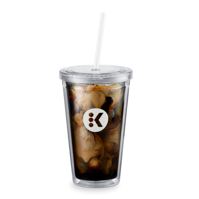 Plastic Iced Coffee Cup With Lid and Straw 