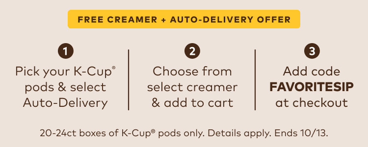 free creamer with auto-delivery