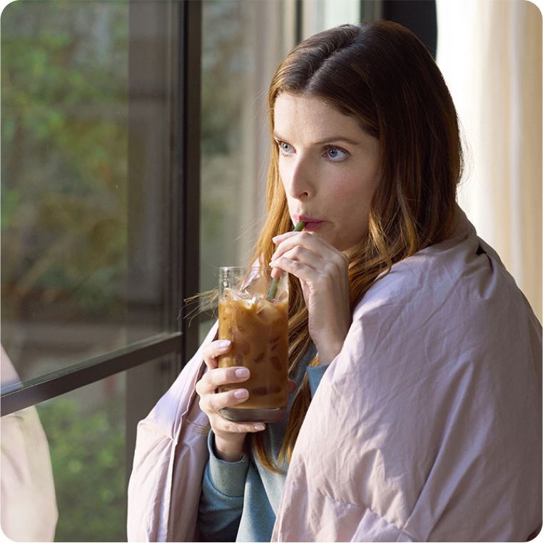 Anna Kendrick’s Blueberry Fizz Sparkling Iced Coffee