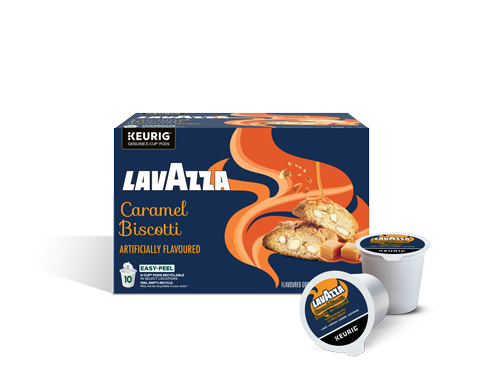 Lavazza® Caramel Biscotti Light Roast Coffee (10ct) K-Cup® pods box