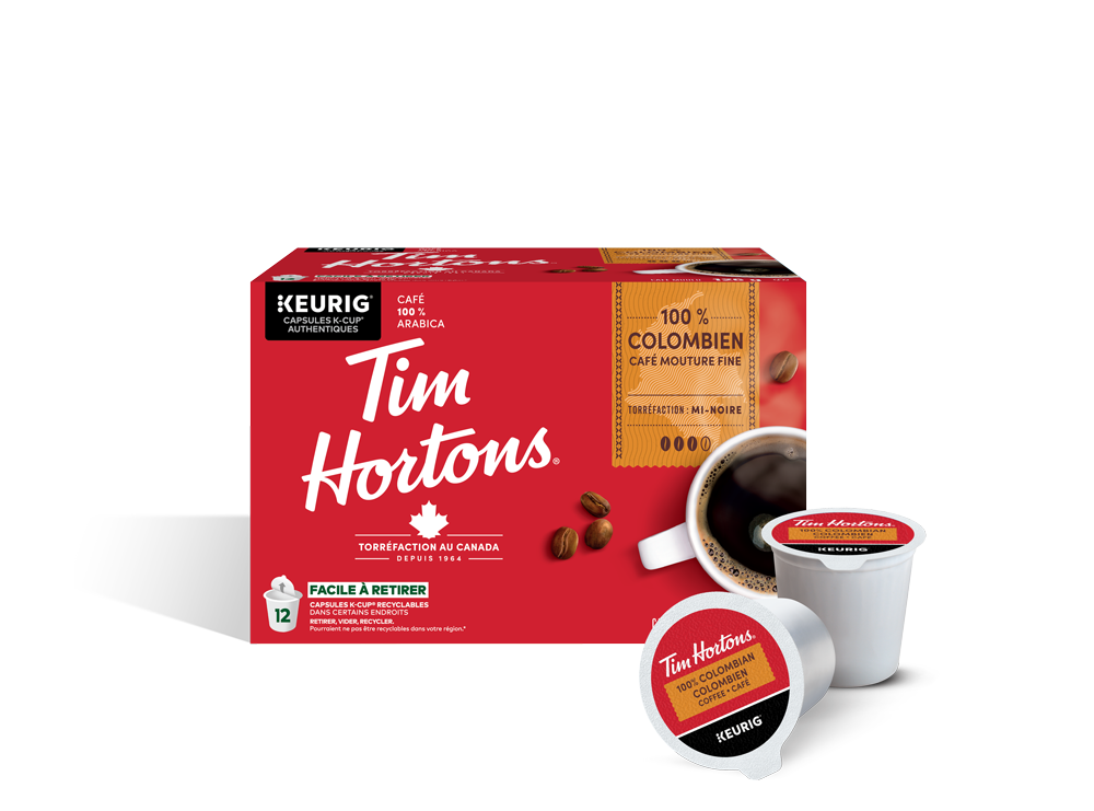 Boîte de capsules K-Cup® Tim Hortons® café colombien de torréfaction mi-foncée 12 un.