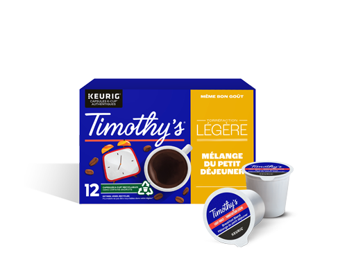 Boîte de capsules K-Cup® Timothy's® café mélange du petit déjeuner de torréfaction légère 12 un.