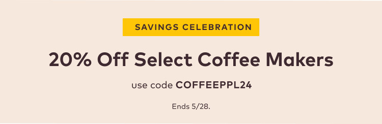 Get 20% off coffee makers with code COFFEEPPL24