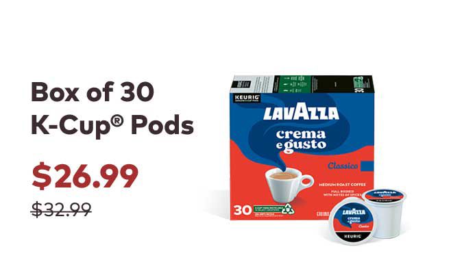 Lavazza Crema e Gusto Box of 30 K-Cup® Pods