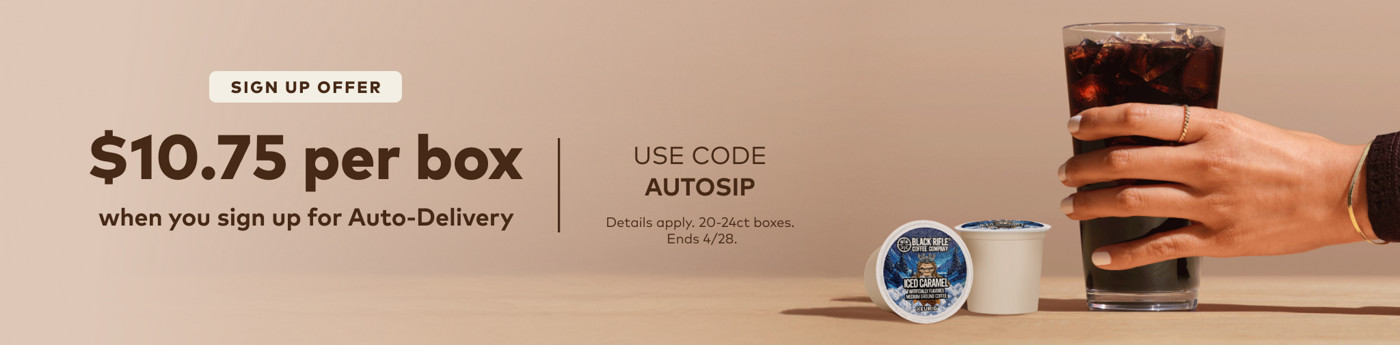$10.75 off your first auto-delivery order with code fourfifteentwentysixbev