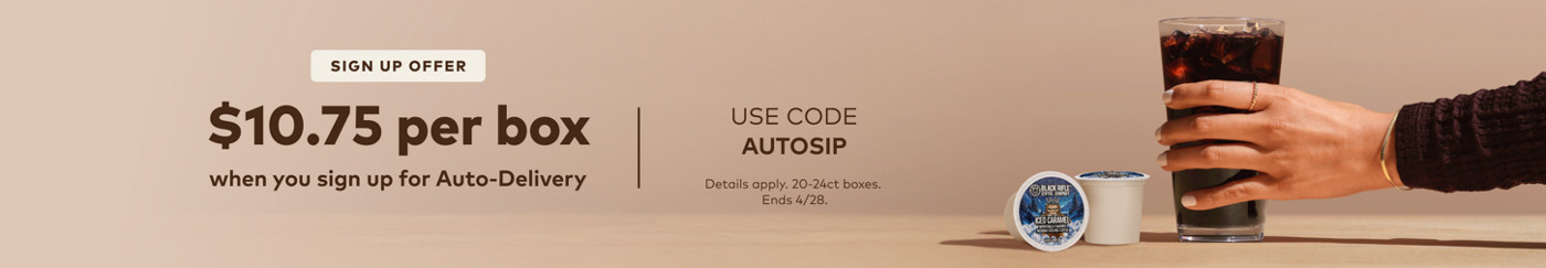 $10.75 off your first auto-delivery order with code fourfifteentwentysixbev
