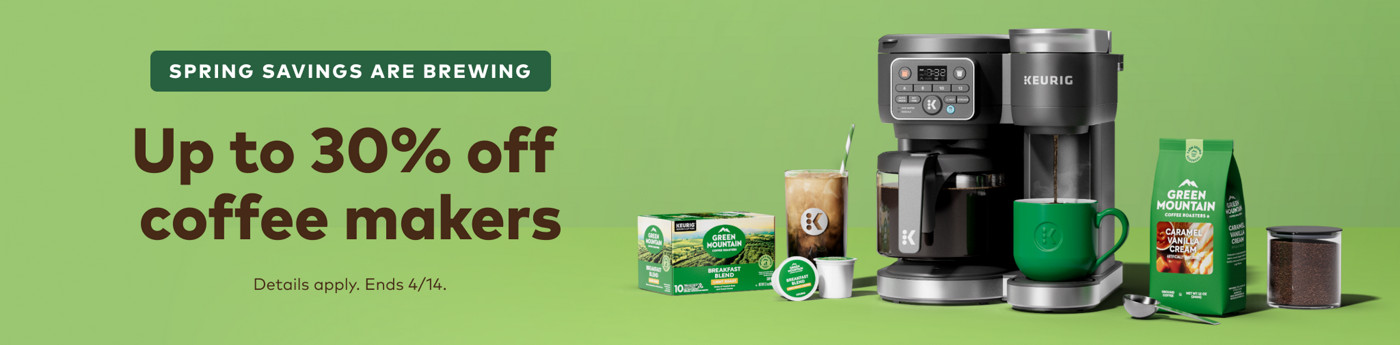 up to 30% off keurig coffee makers