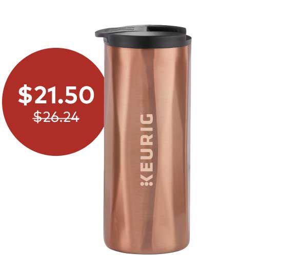 14oz. Faceted Travel Mug Red