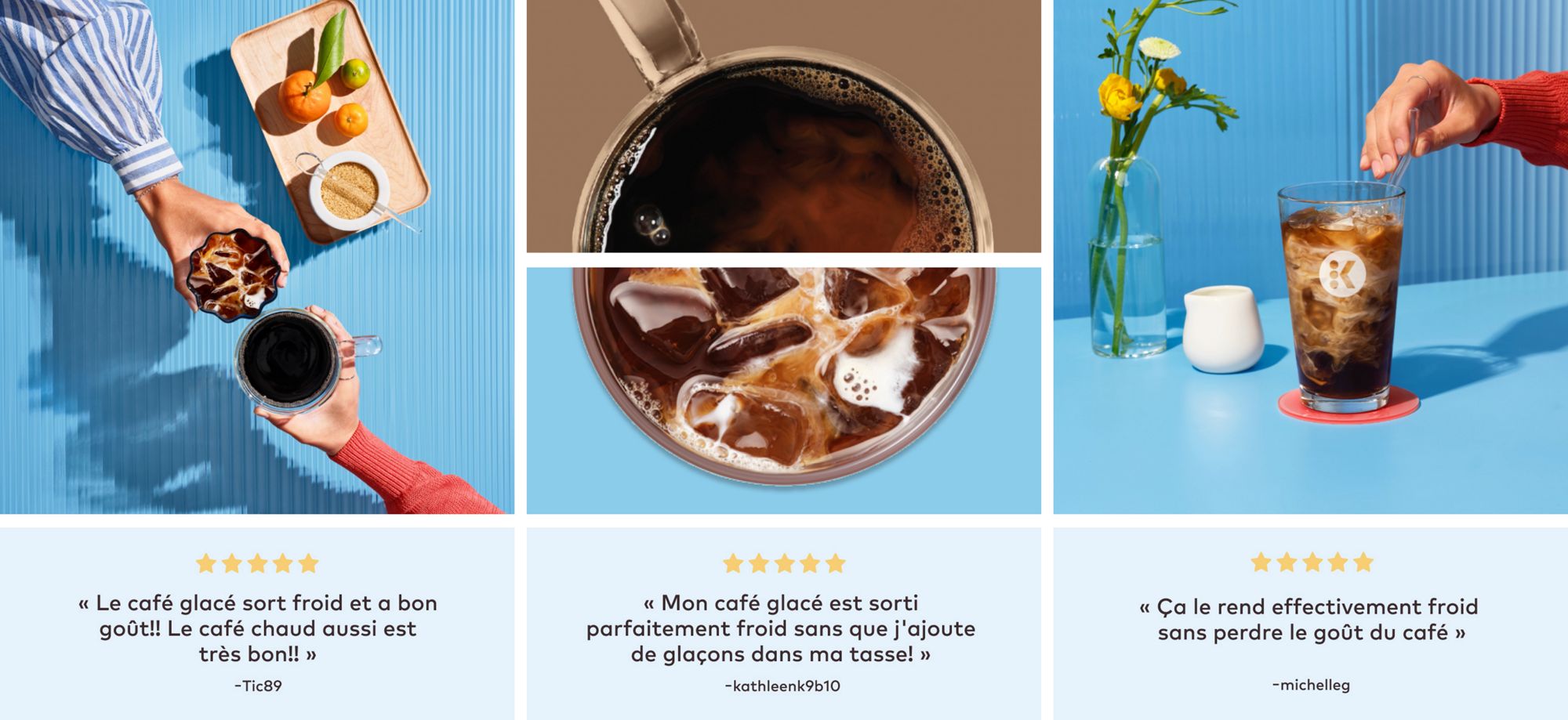 Un café glacé frais aussi froid que celui d’un café-bistro, avec des avis positifs des consommateurs indiquant que le café glacé est apprécié pour sa fraîcheur et son goût.