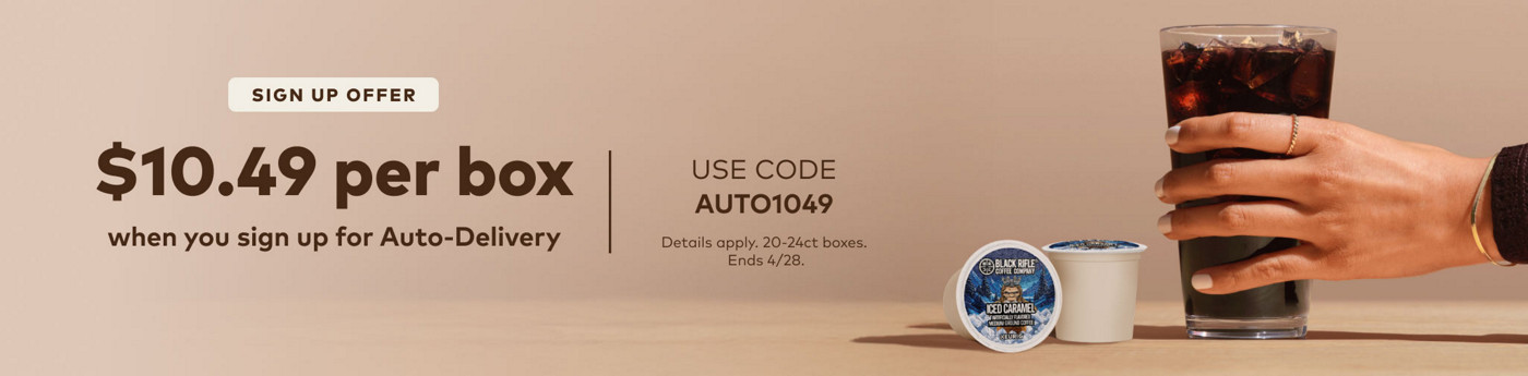 $10.49 off your first auto-delivery order with code fourfifteentwentysixbev