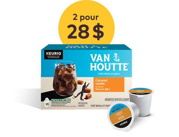 2 pour 28 $ — Capsules K-Cup® Van Houtte® Café infusé sur glace Caramel vanille
