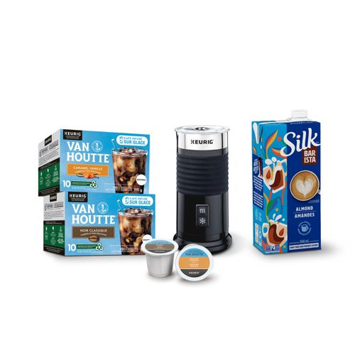 Ensemble cadeau Mousseur à lait de Keurig® avec Van Houtte® et Silk® Barista