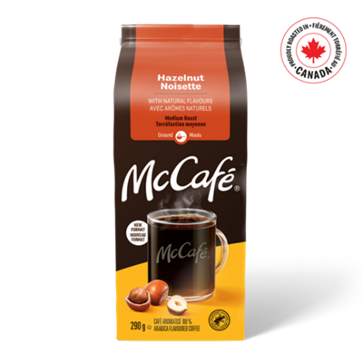 Café moulu de torréfaction moyenne aromatisé à la noisette de qualité supérieure McCafé 
