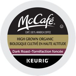 A pod of McCafé High Grown Organic Dark Roast Coffee