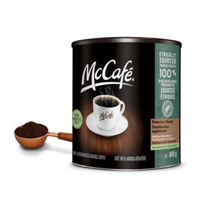 McCafé Premium Medium Dark Roast Decaf Ground Coffee Can