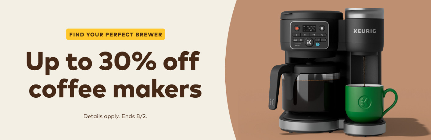 up to 30% off keurig coffee makers