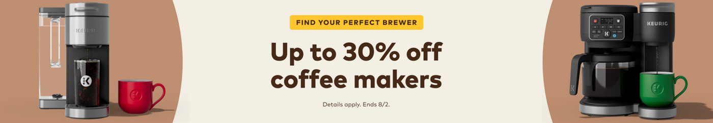 up to 30% off keurig coffee makers