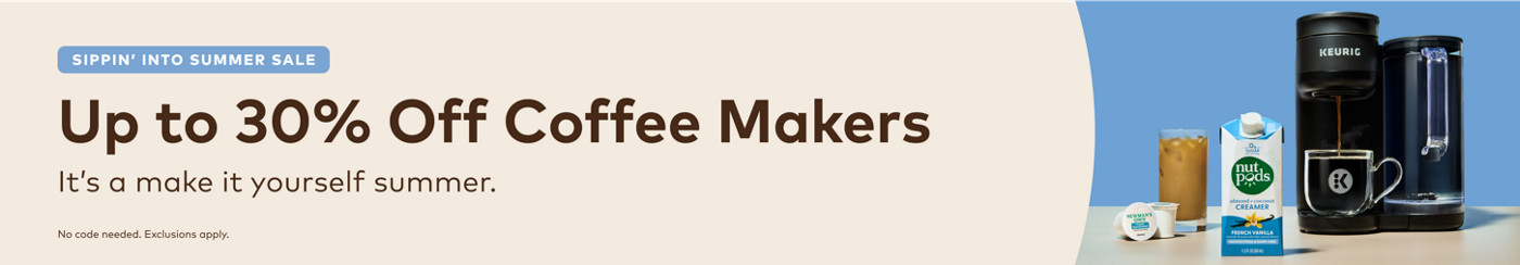 up to 30% off keurig coffee makers for this president's day