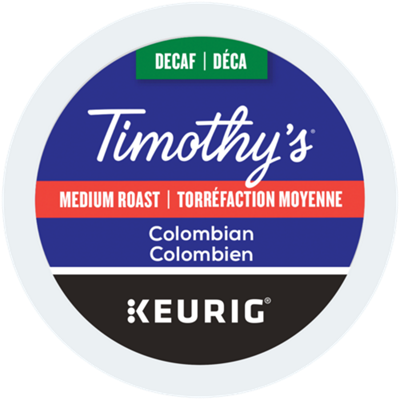 Timothy's café déca Colombien de torréfaction moyenne
