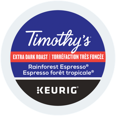Timothy's café Espresso forêt tropicale de torréfaction très foncée