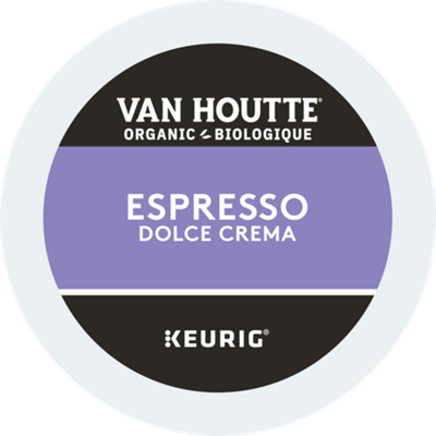 A pod of Van Houtte Espresso Dolce Crema Organic Fairtrade Medium Roast Coffee