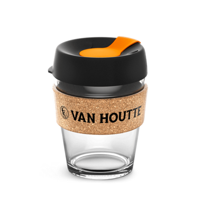 Van Houtte® cork-sleeve glass mug