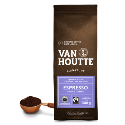 Van Houtte Café Espresso Dolce Crema Signature de Torréfaction Moyenne Moulu
