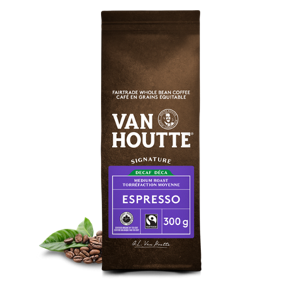 Van Houtte Café Espresso Décaf Signature de Torréfacation Foncée en Grains