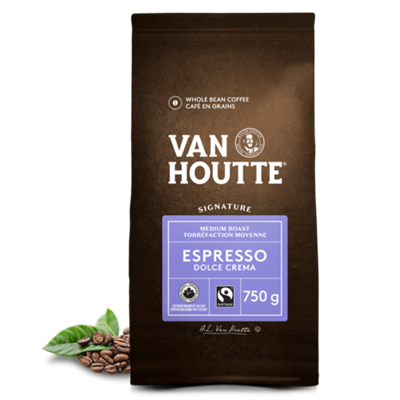 Van Houtte Café Signature Espresso Dolce Crema Biologique Fairtrade de Torréfaction Moyenne en Grains 