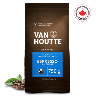 Van Houtte Café Espresso Superiore Signature de la Torréfacation Foncée en Grains 